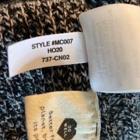 Madewell Marled Black and White Turtleneck Sweater with Surplice Back, size Sm - Picture 7 of 7